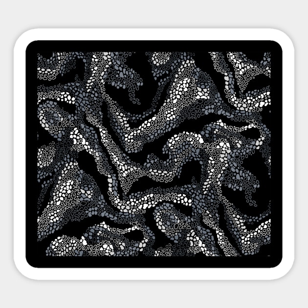 Black and White Beach Waves Sticker by Carolina Díaz